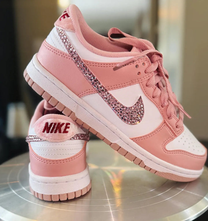 Custom Dunk Baby Pink Rhinestones Design