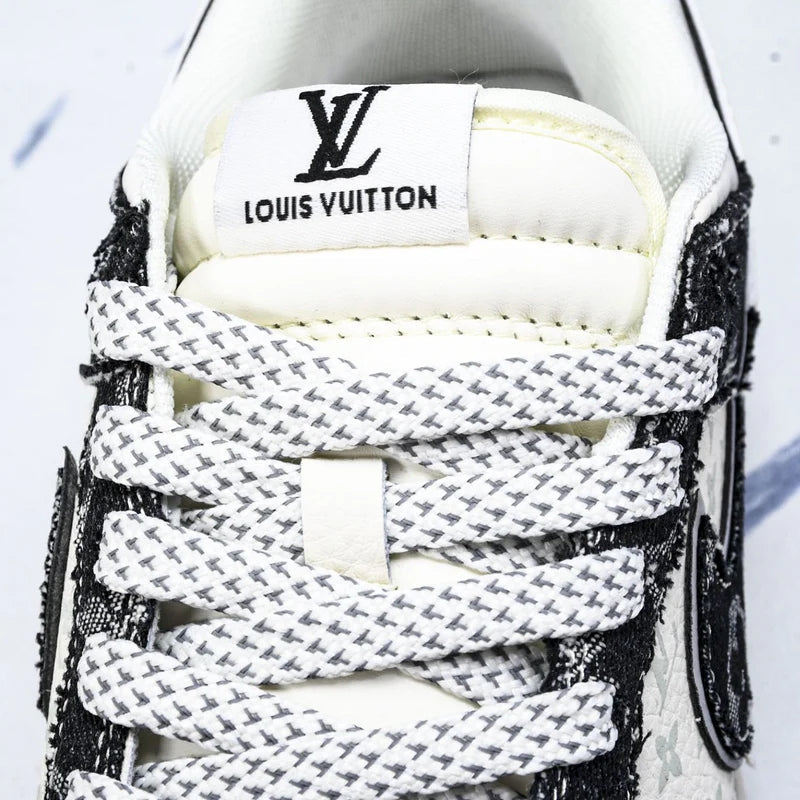 Custom Dunk Black and White LV Pattern