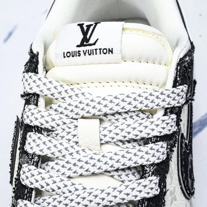 Custom Dunk Black and White LV Pattern