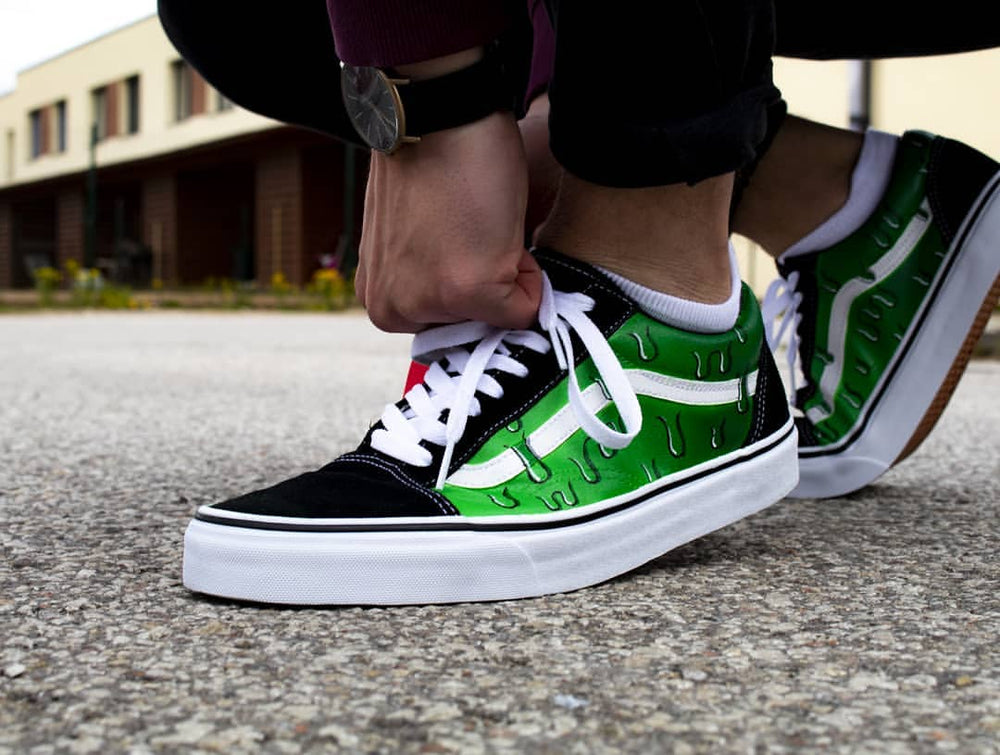 Custom Dunk Black Green Drip Pattern – XX CUSTOM