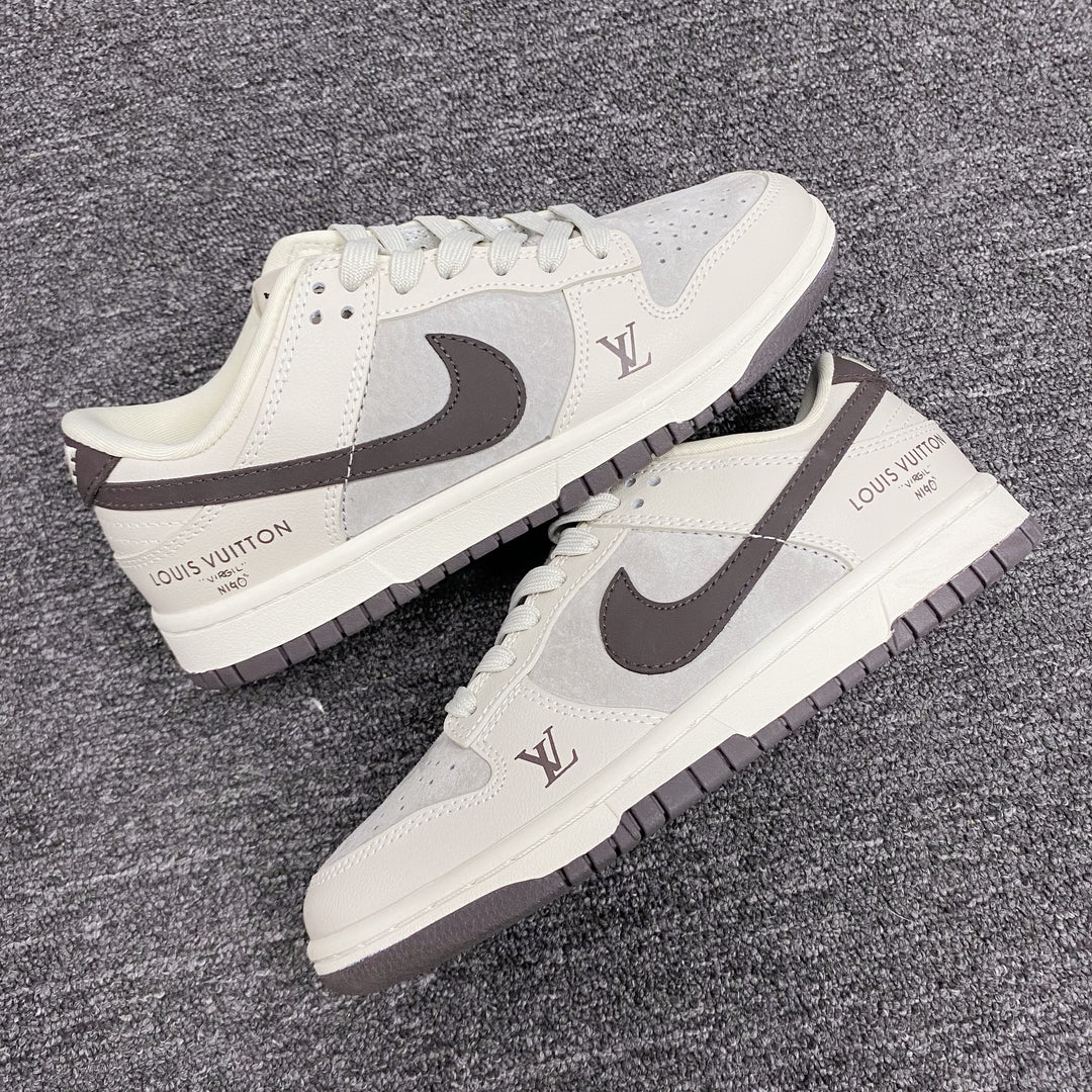 Custom Dunk Cream LV Logo