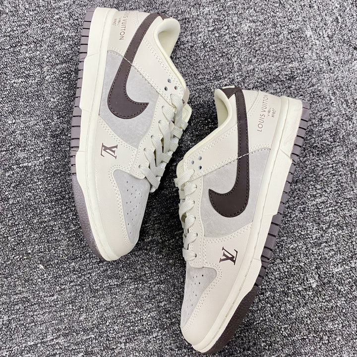 Custom Dunk Cream LV Logo