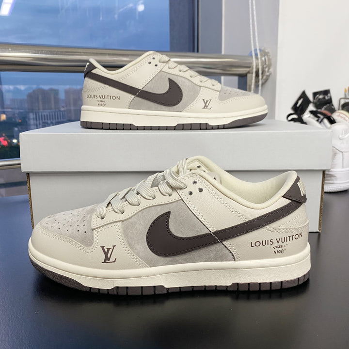 Custom Dunk Cream LV Logo