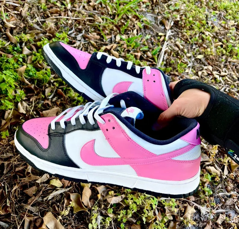 Custom Dunk Pink Black White Color - Blocked