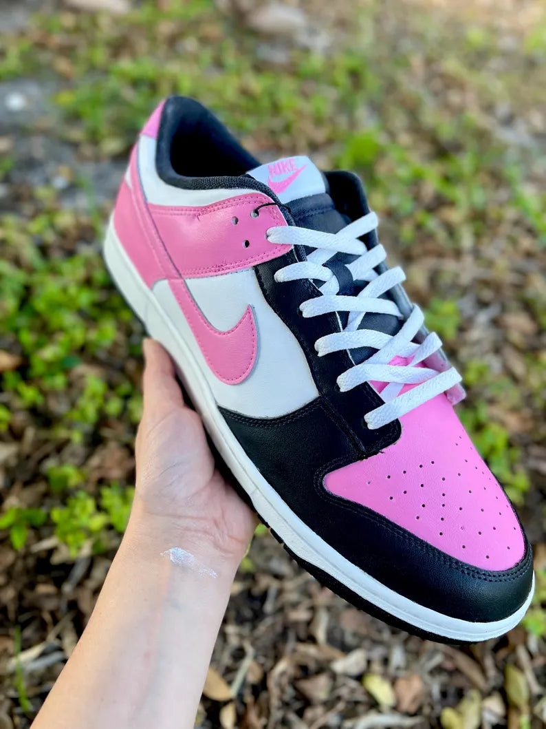 Custom Dunk Pink Black White Color - Blocked