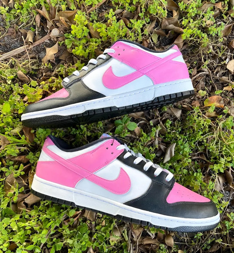 Custom Dunk Pink Black White Color - Blocked