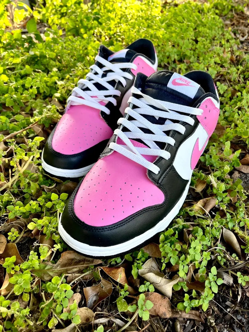 Custom Dunk Pink Black White Color - Blocked