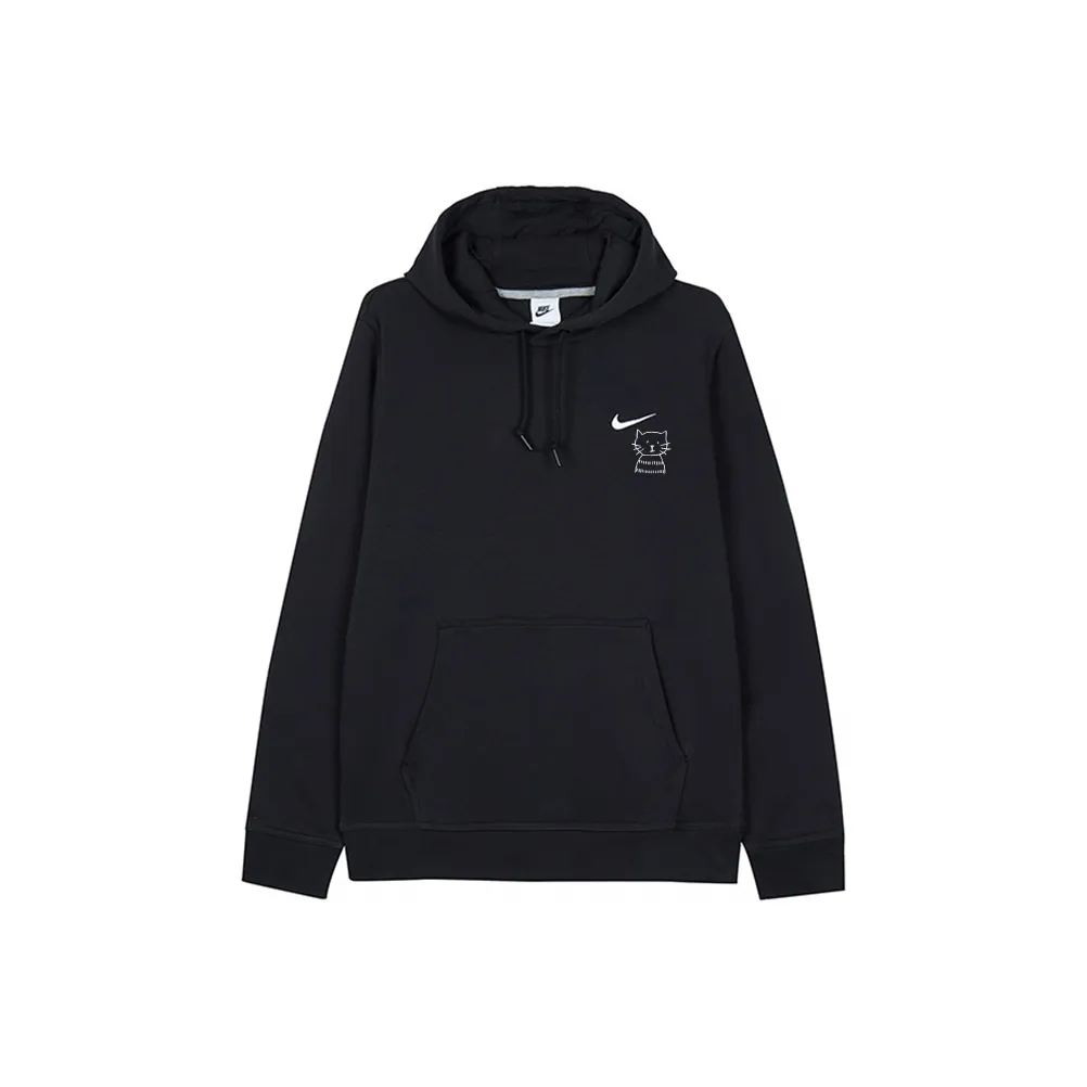Custom Embroidery Nike Sweatshirt Black With Cat