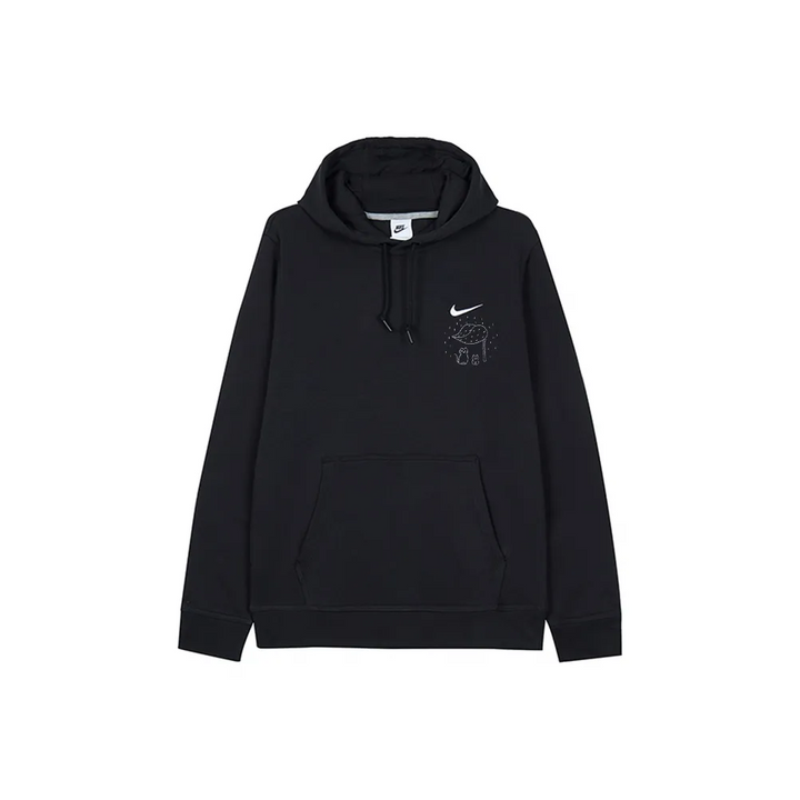 Custom Embroidery Nike Sweatshirt Black With Cat And Leaf