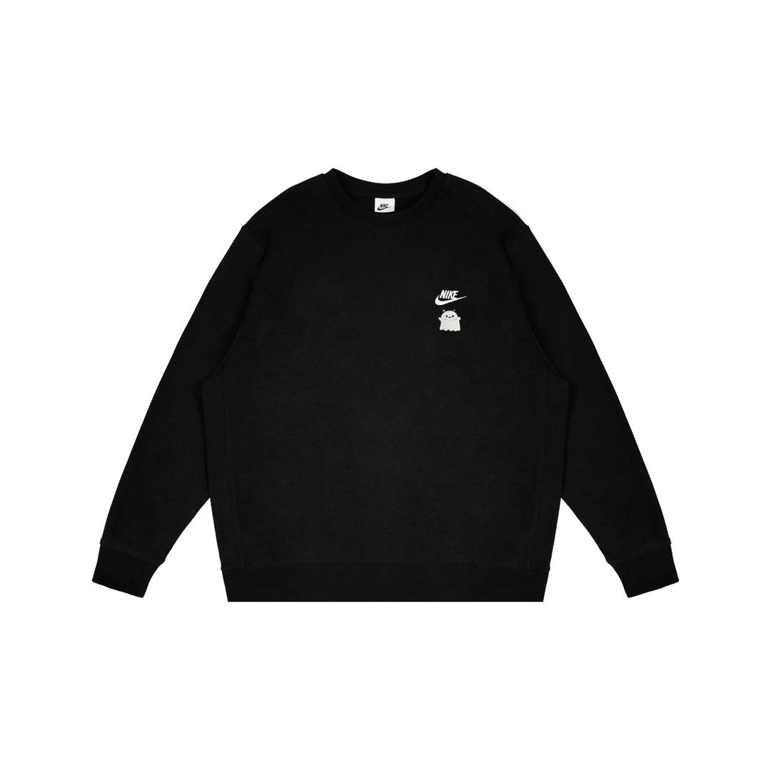 Custom Embroidery Nike Sweatshirt Black With Cute Ghost
