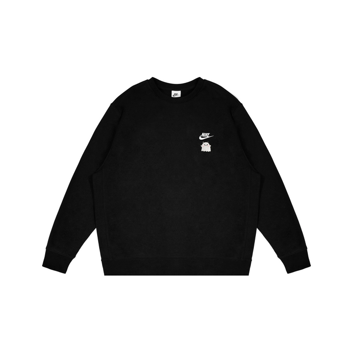 Custom Embroidery Nike Sweatshirt Black With Cute Ghost