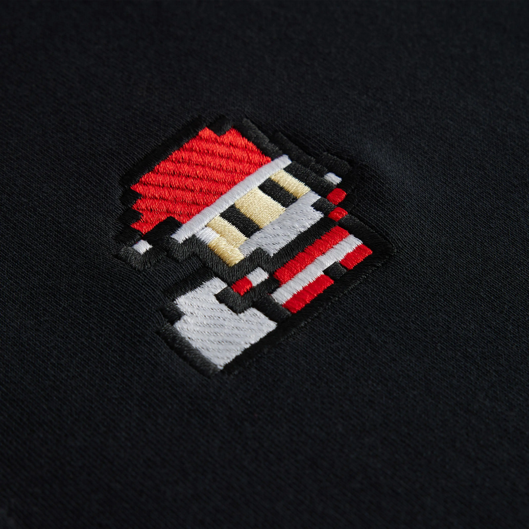 Custom Embroidery Nike Sweatshirt Black With Pixel Santa