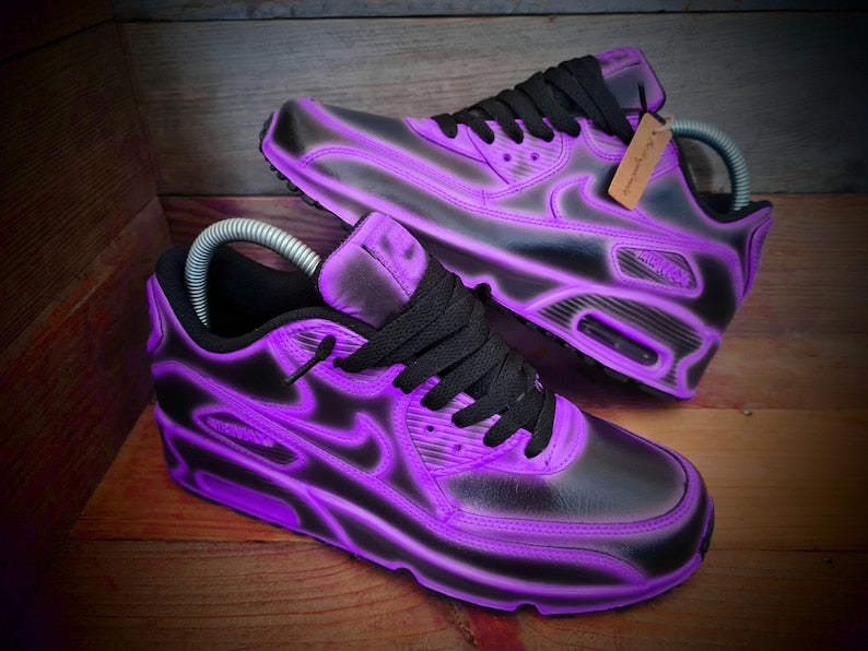 Custom Nike Air Max 90 Purple Black