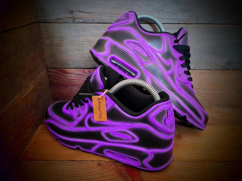 Custom Nike Air Max 90 Purple Black