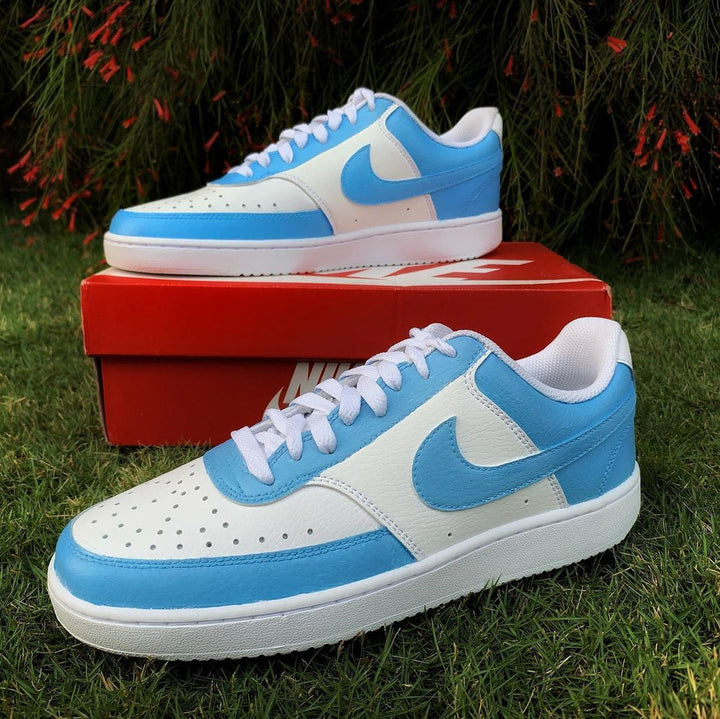 Custom Nike Court Vision Baby Blue And White