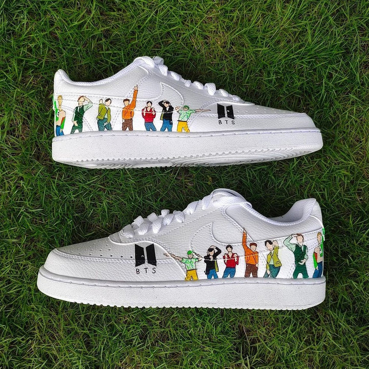 Custom Nike Court Vision White BTS Theme