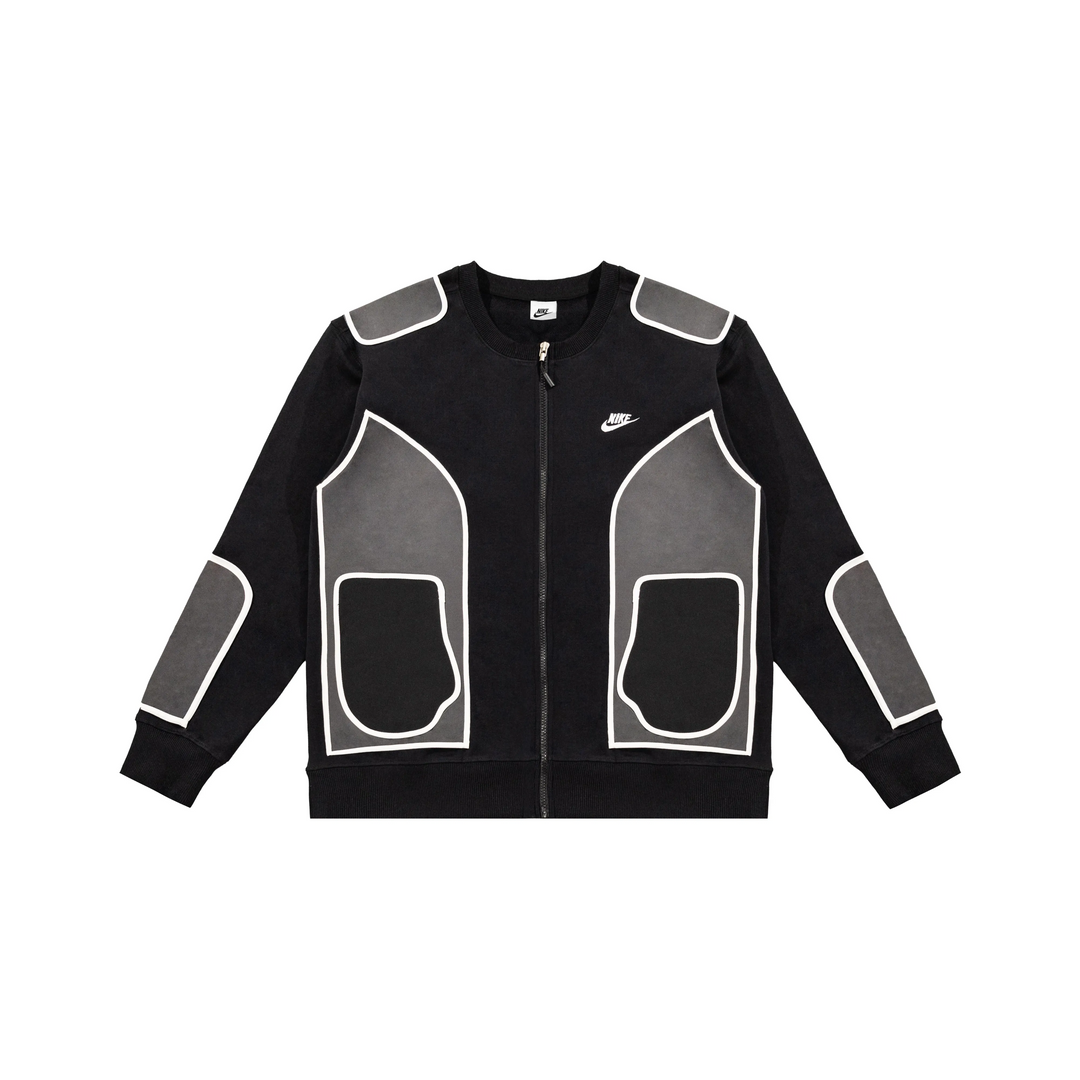 Custom Nike Sweatshirt Black Gray With White Outline Design