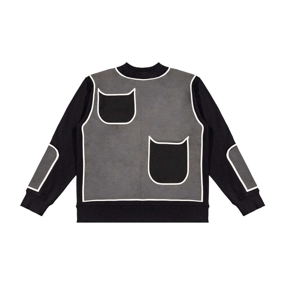 Custom Nike Sweatshirt Black Gray With White Outline Design