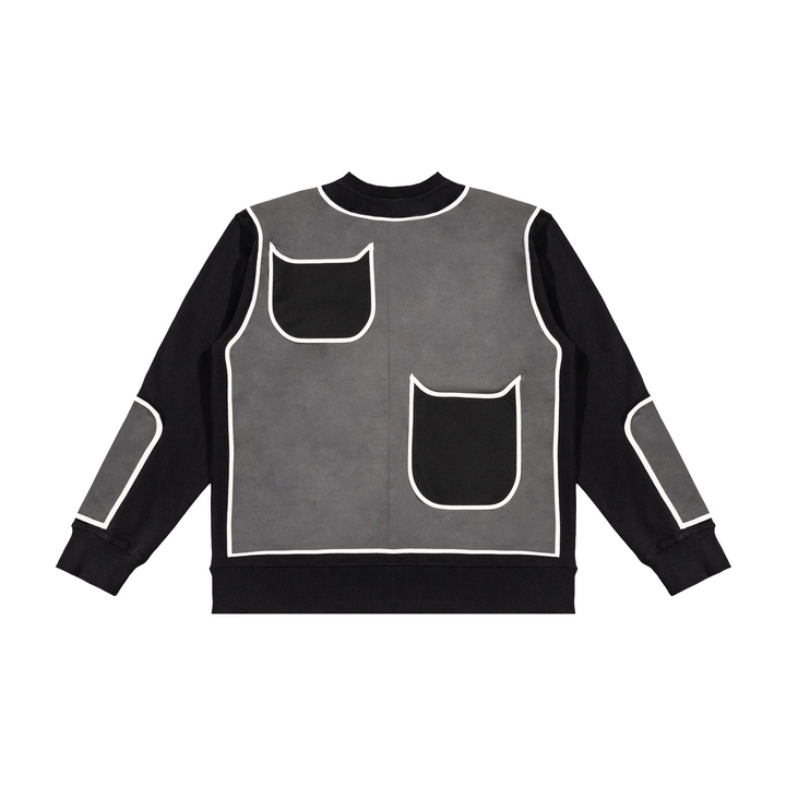 Custom Nike Sweatshirt Black Gray With White Outline Design