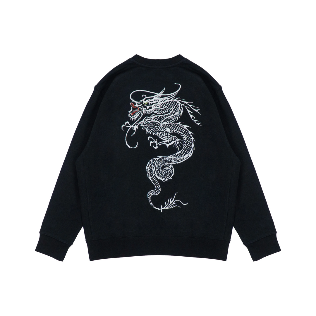 Custom Nike Sweatshirt Black White Dragon