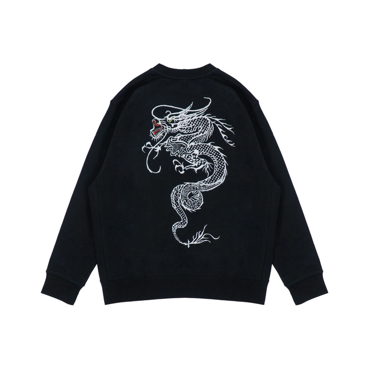 Custom Nike Sweatshirt Black White Dragon