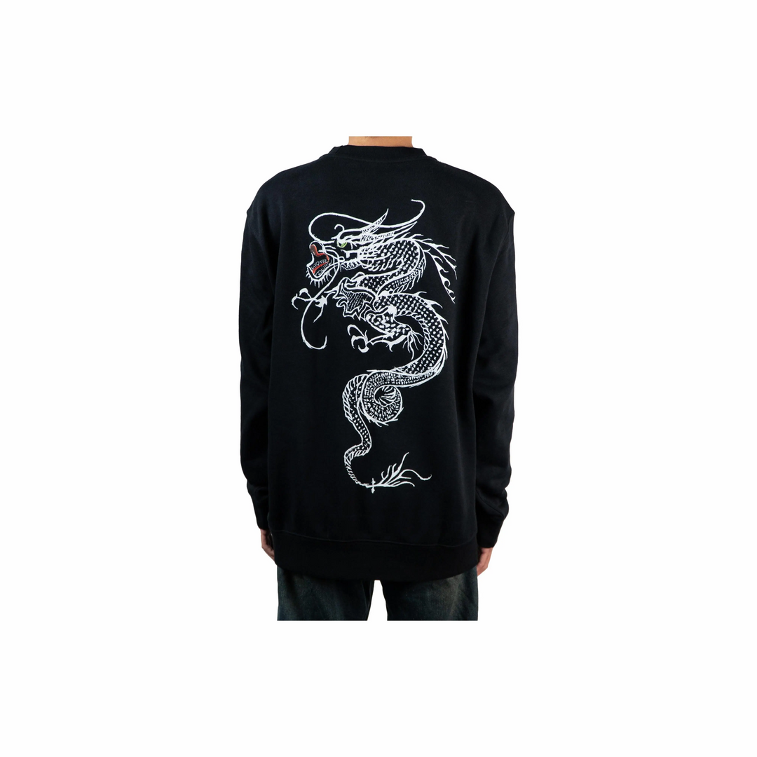 Custom Nike Sweatshirt Black White Dragon
