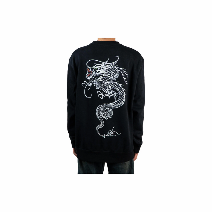 Custom Nike Sweatshirt Black White Dragon