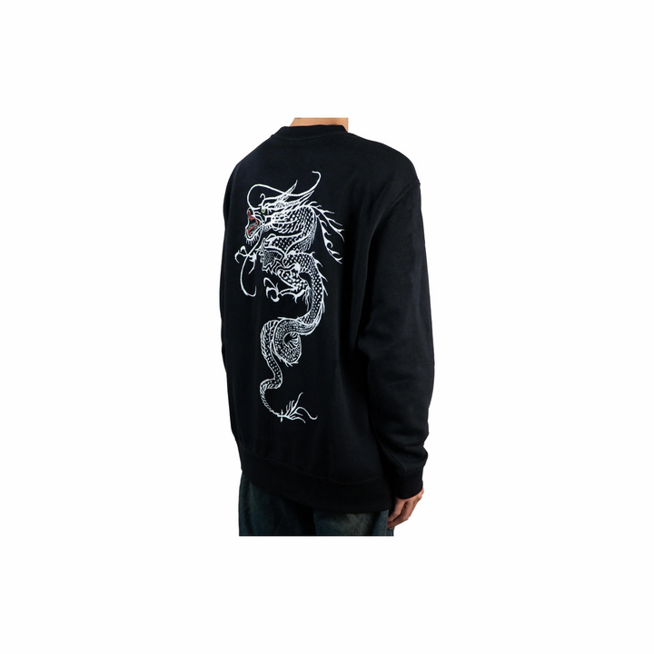 Custom Nike Sweatshirt Black White Dragon