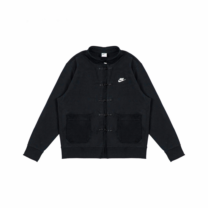 Custom Nike Sweatshirt Black With Chinese Knot Buttons