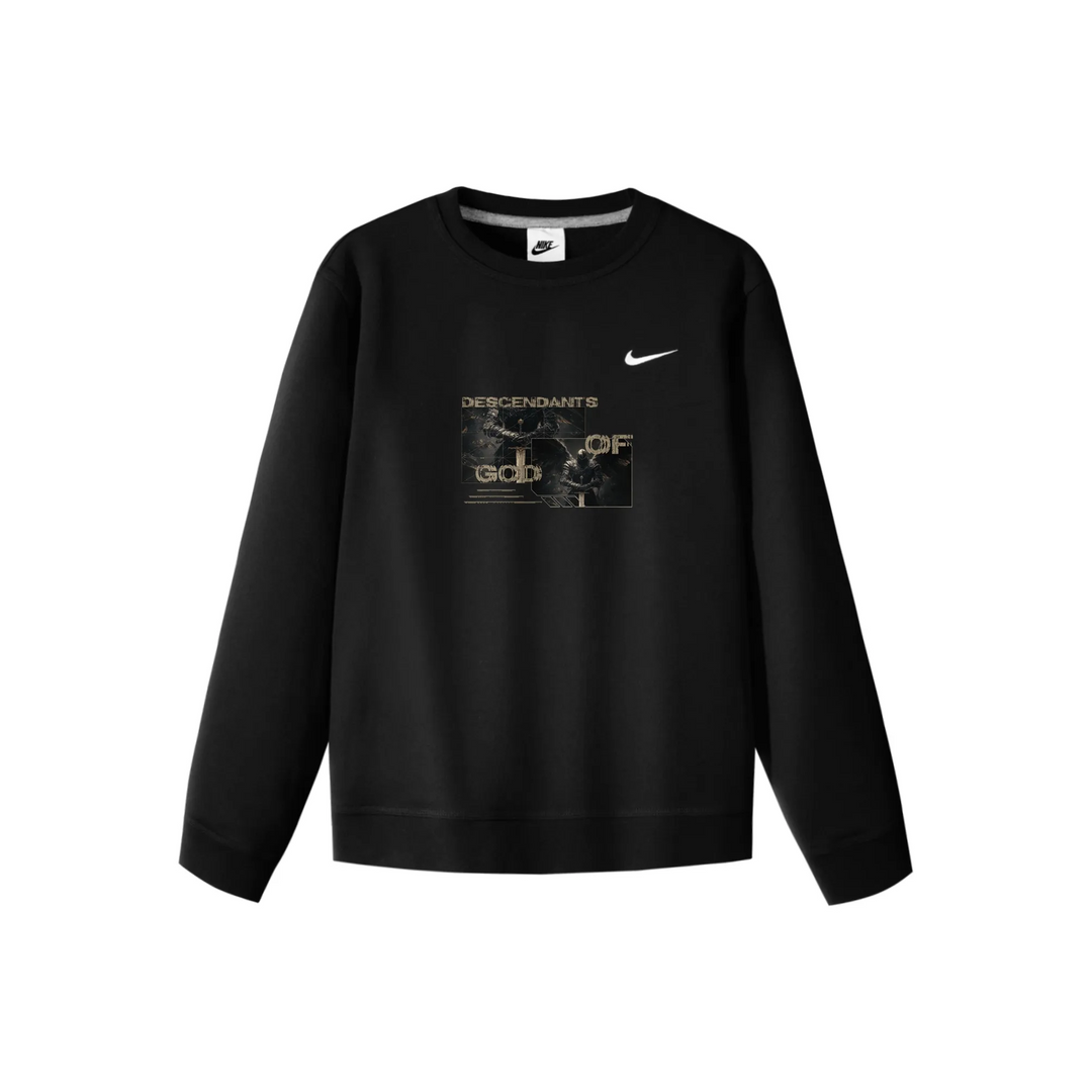 Custom Nike Sweatshirt Black With Descendants of God Graphic