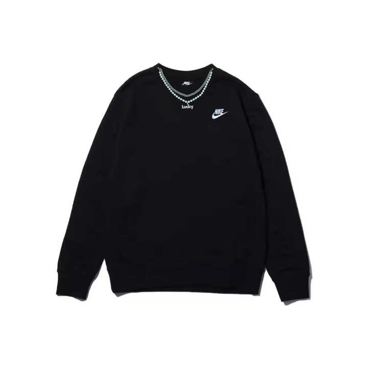 Custom Nike Sweatshirt Black With Metal Chain