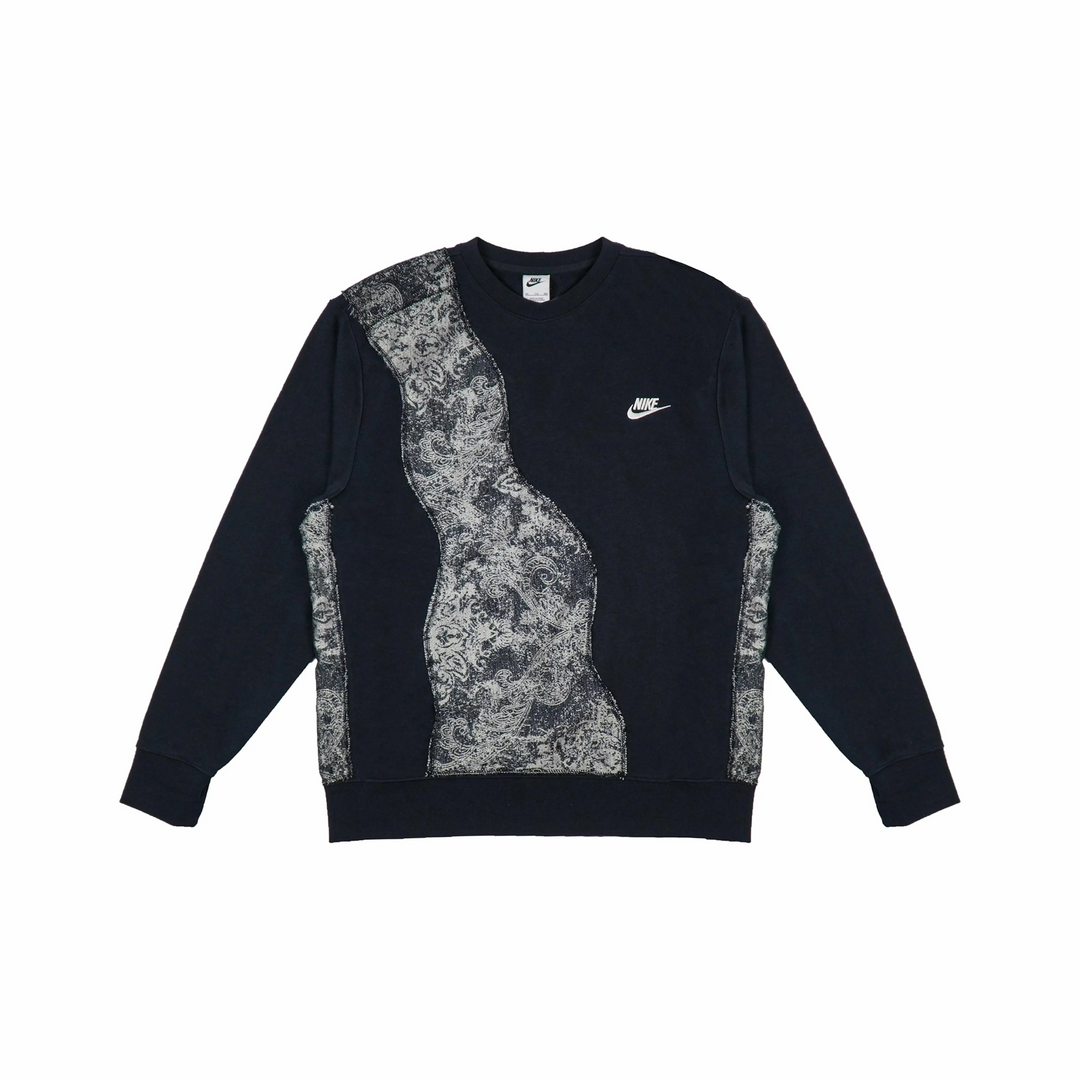 Custom Nike Sweatshirt Black With Paisley Pattern