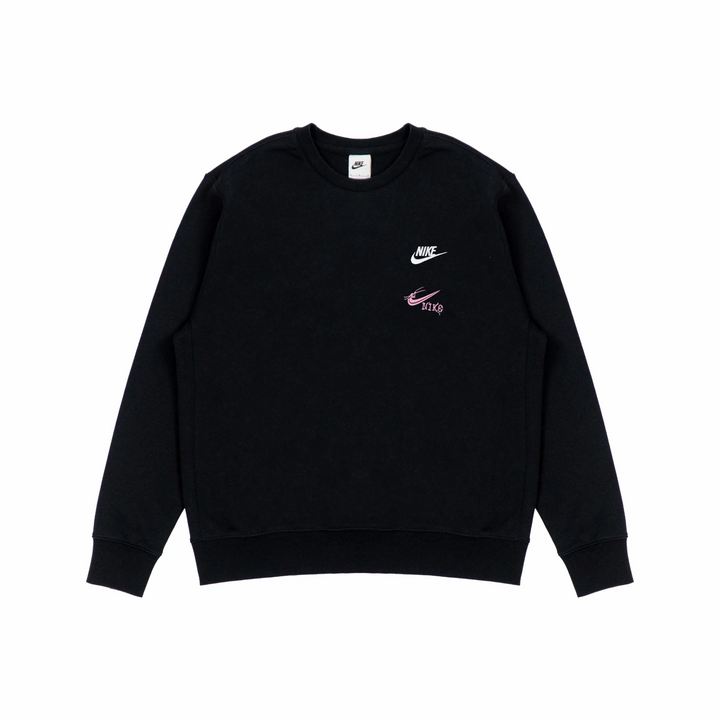 Custom Nike Sweatshirt Black With Pink Logo Design