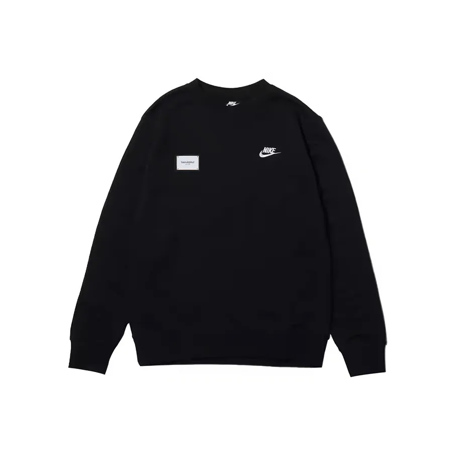 Custom Nike Sweatshirt Black With Small White Logo Patch