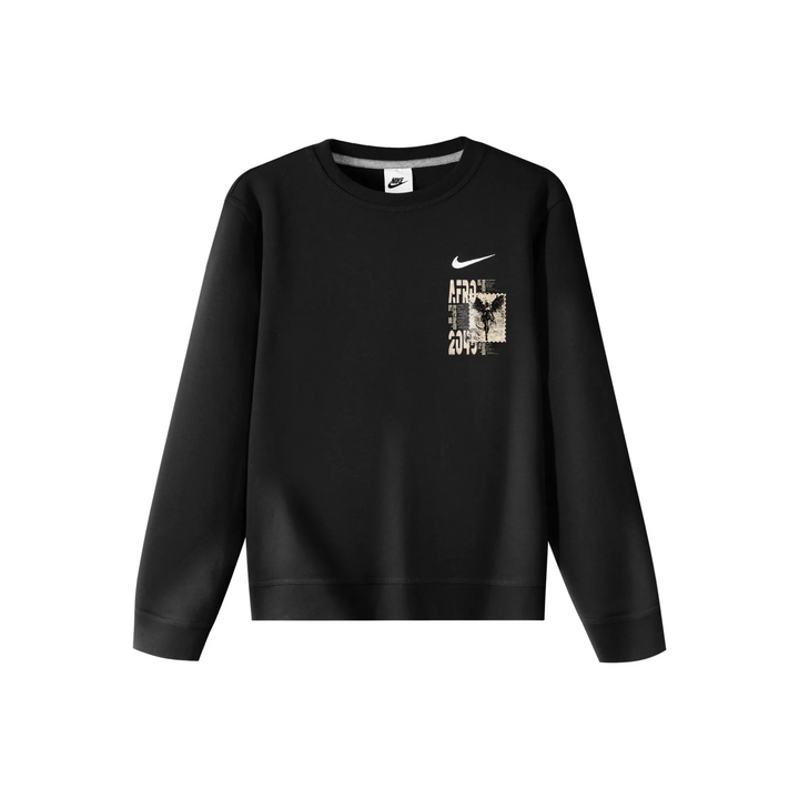 Custom Nike Sweatshirt Black With Stamp Pattern