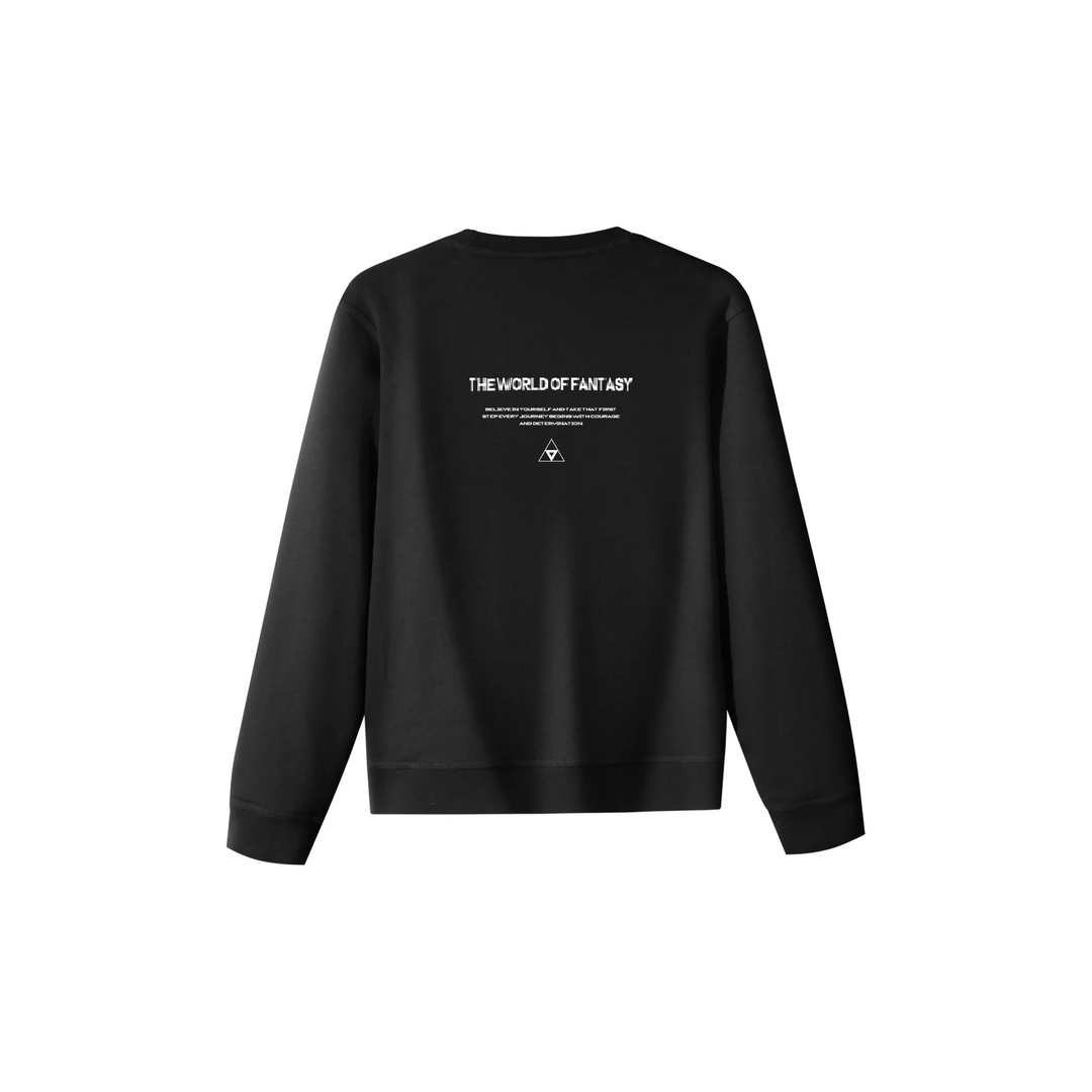 Custom Nike Sweatshirt Black With Stamp Pattern