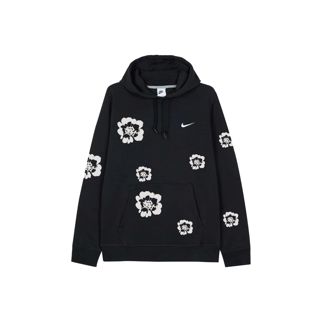Custom Nike Sweatshirt Black With White Flower