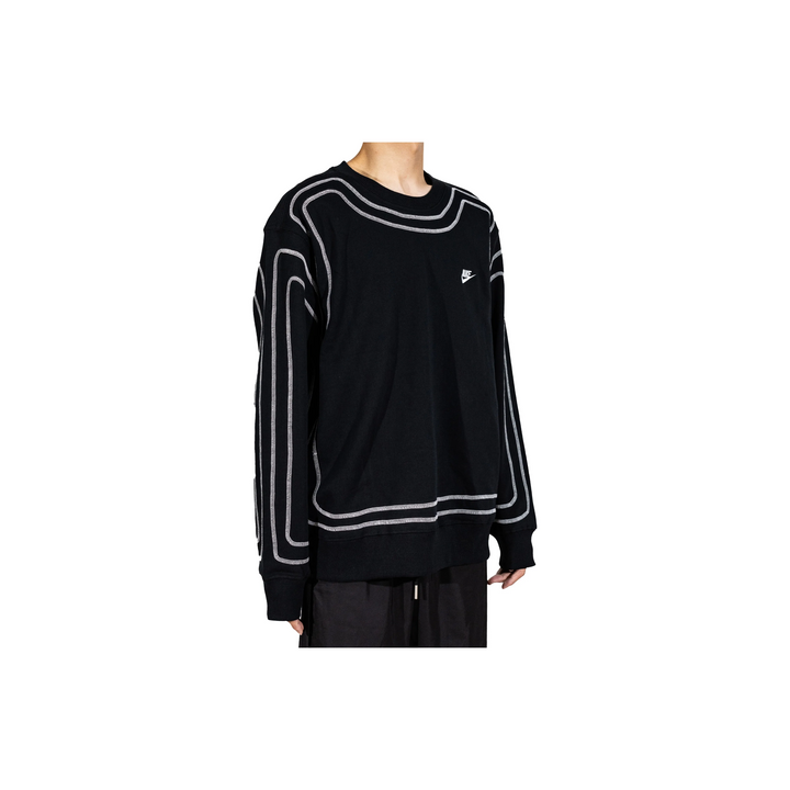 Custom Nike Sweatshirt Black With White Outline Pattern