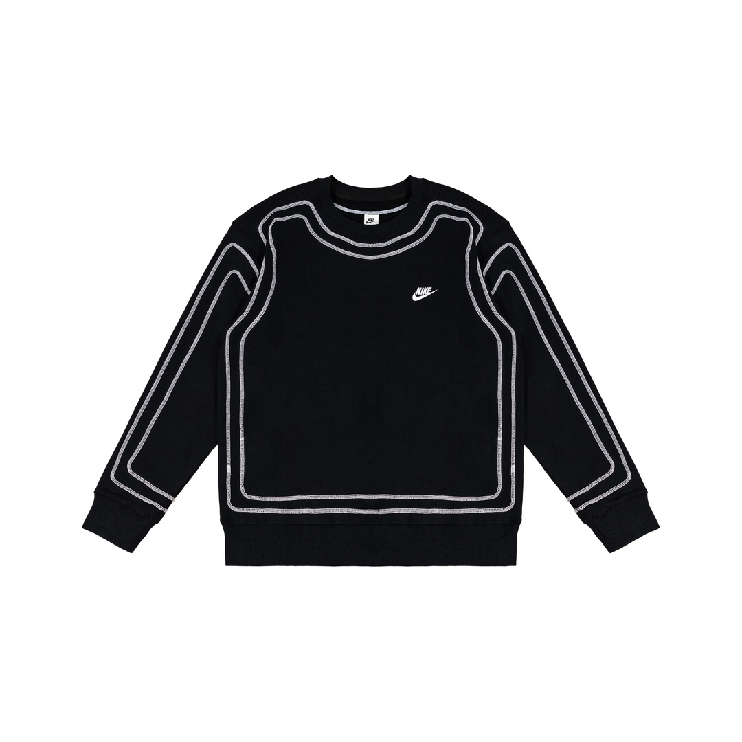 Custom Nike Sweatshirt Black With White Outline Pattern
