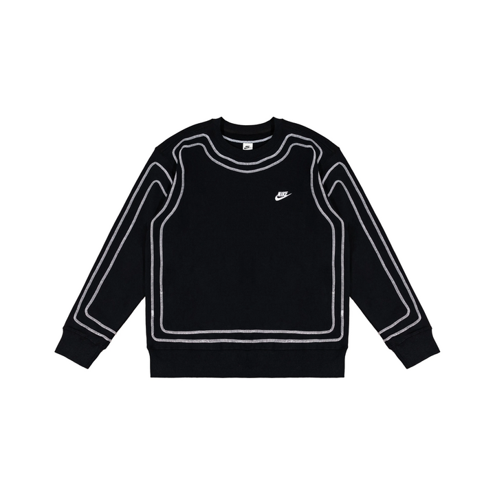 Custom Nike Sweatshirt Black With White Outline Pattern