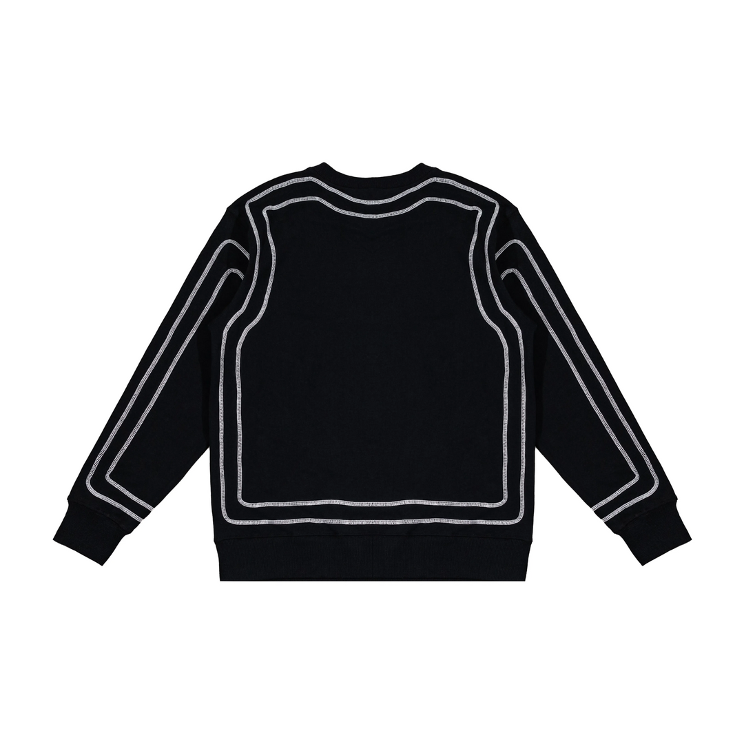 Custom Nike Sweatshirt Black With White Outline Pattern