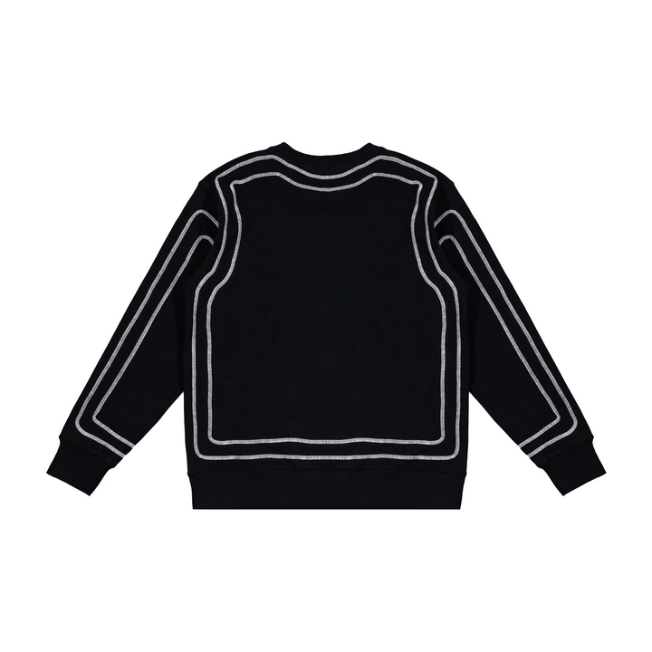 Custom Nike Sweatshirt Black With White Outline Pattern