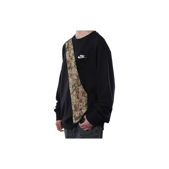 Custom Nike Sweatshirt Teddy Bear Fabric  Pattern Black