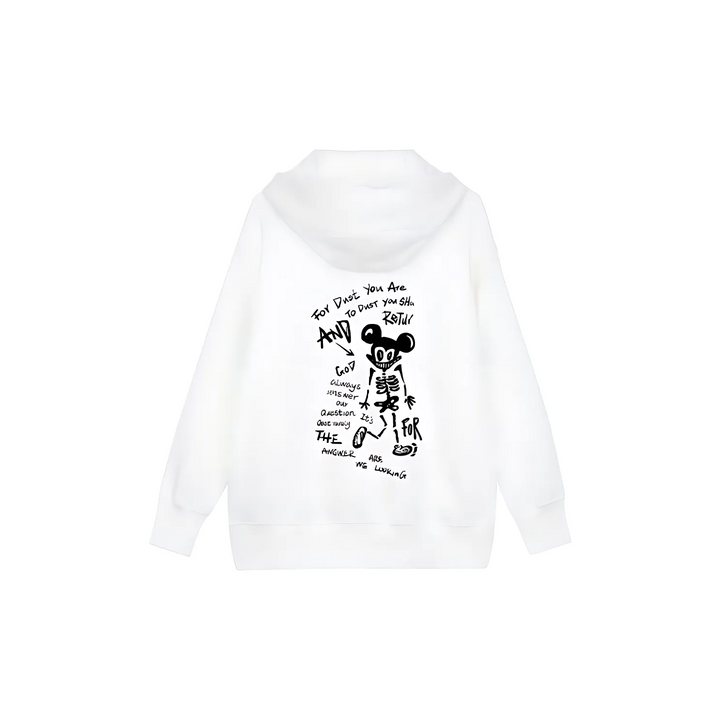 Custom Nike Sweatshirt White Black Sketchy Graffiti