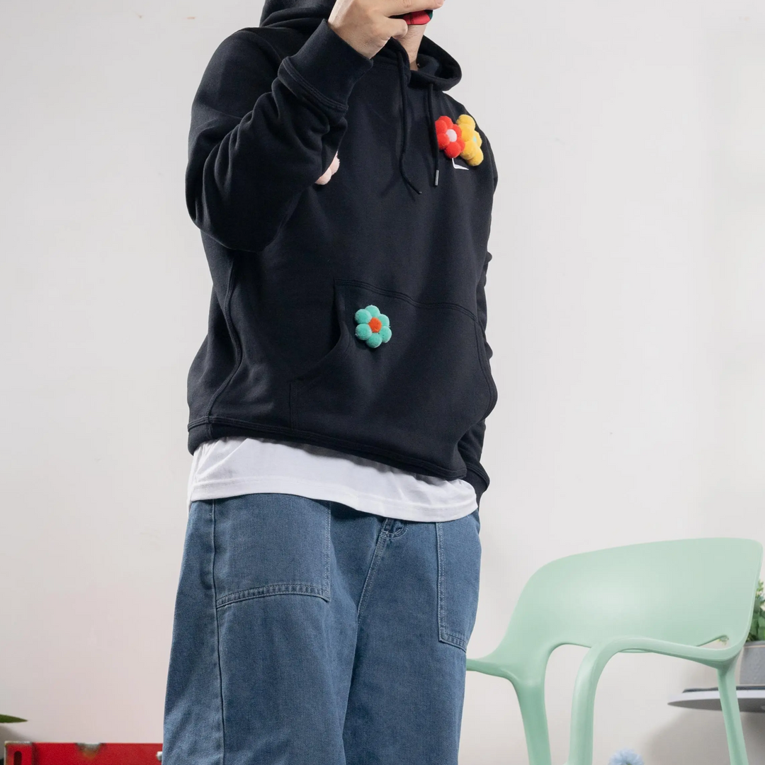 Custom Nike Sweatshirt With Flower Patches