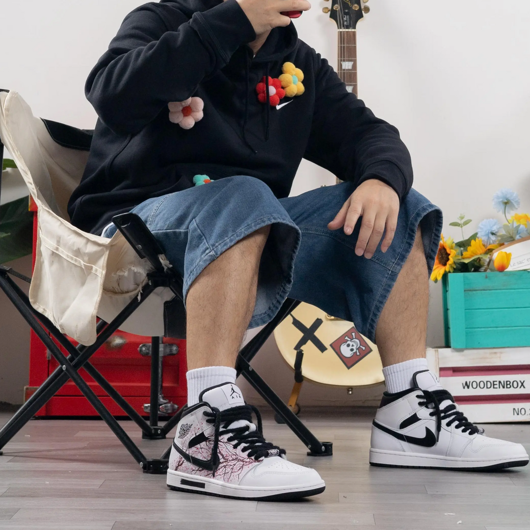 Custom Nike Sweatshirt With Flower Patches