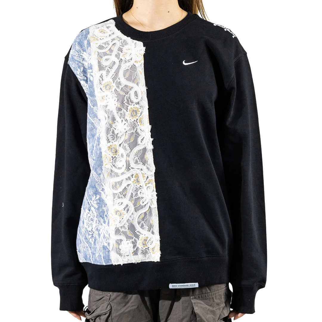 Custom Nike Sweatshirt With Lace Patchwork