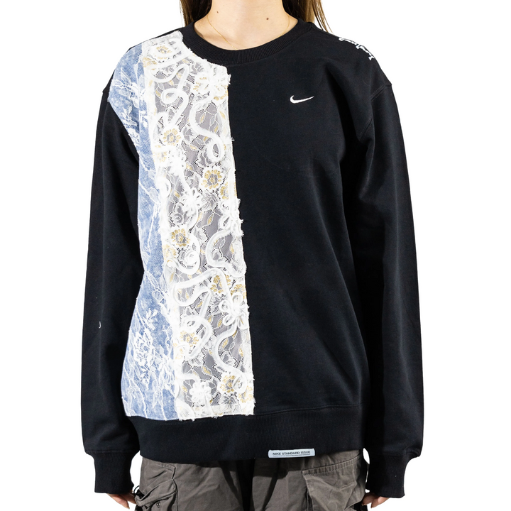 Custom Nike Sweatshirt With Lace Patchwork