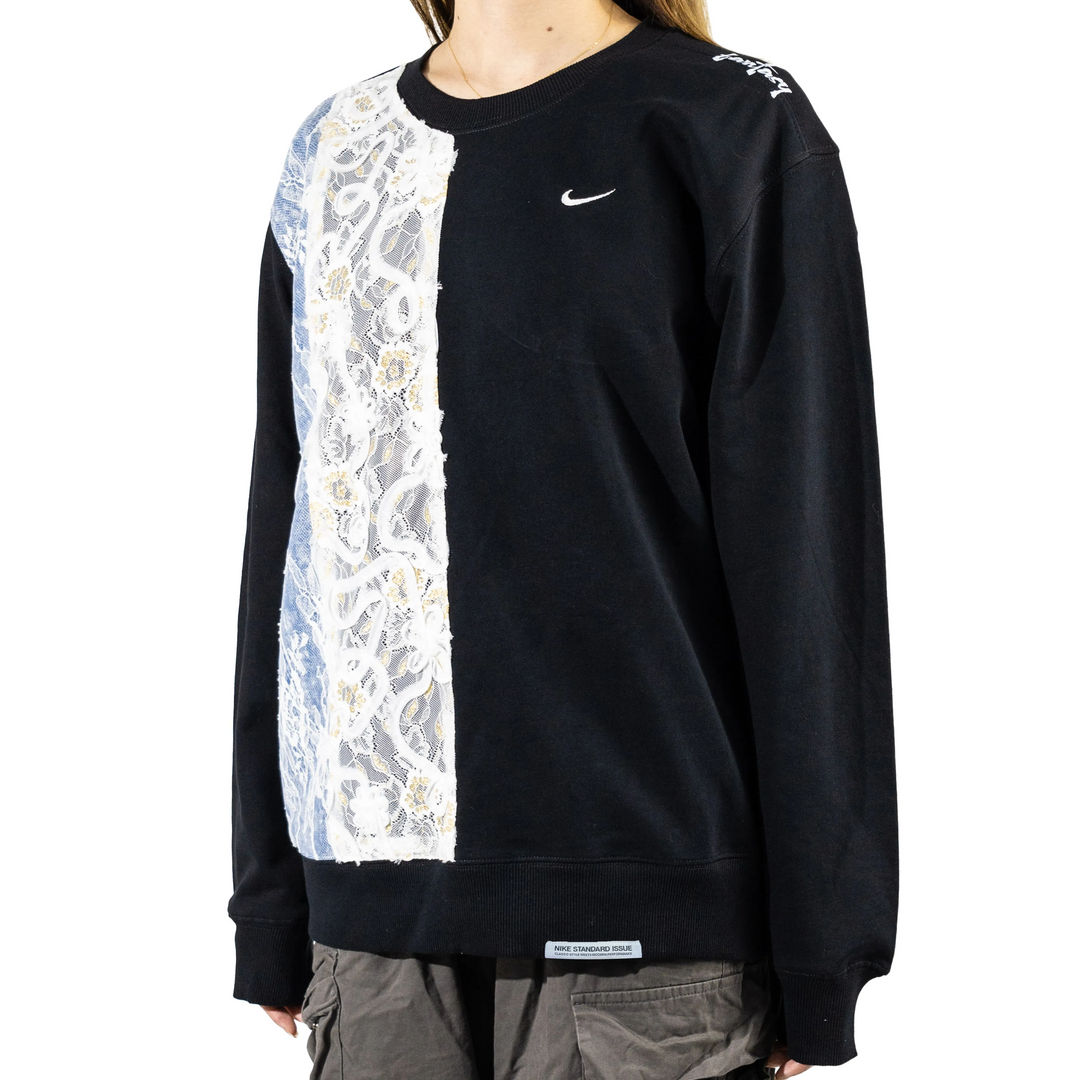 Custom Nike Sweatshirt With Lace Patchwork