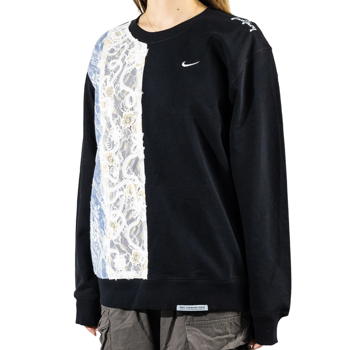 Custom Nike Sweatshirt With Lace Patchwork
